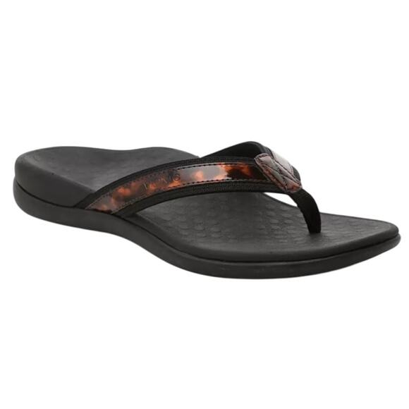 Vionic Womens Tide ll Flip Flop Sandals US 12 M EU 43 Black Brown Slip On NWOB - Picture 1 of 12